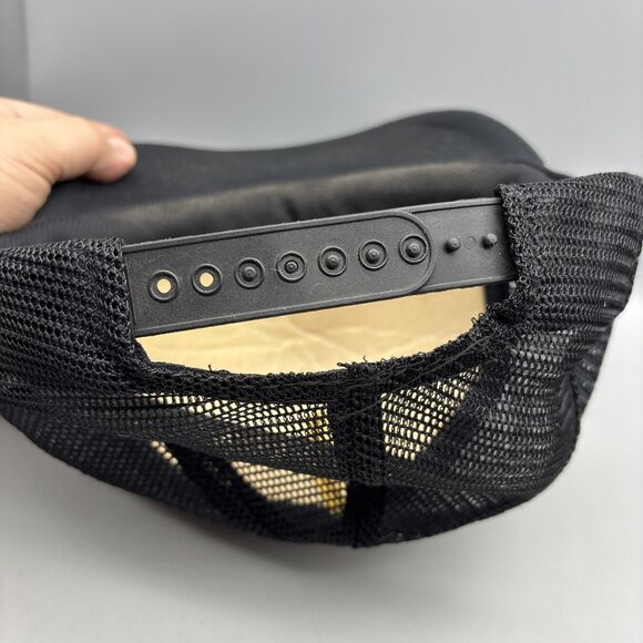 Vintage ACME Printing Ink Hat Snapback Foam Mesh Cap Trucker Hat Black Yellow - Picture 9 of 9